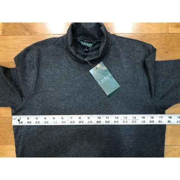 NWT Lauren Ralph Lauren Short Sleeve Stretchy Gray Contemporary Turtleneck Sz XL - Picture 5 of 9